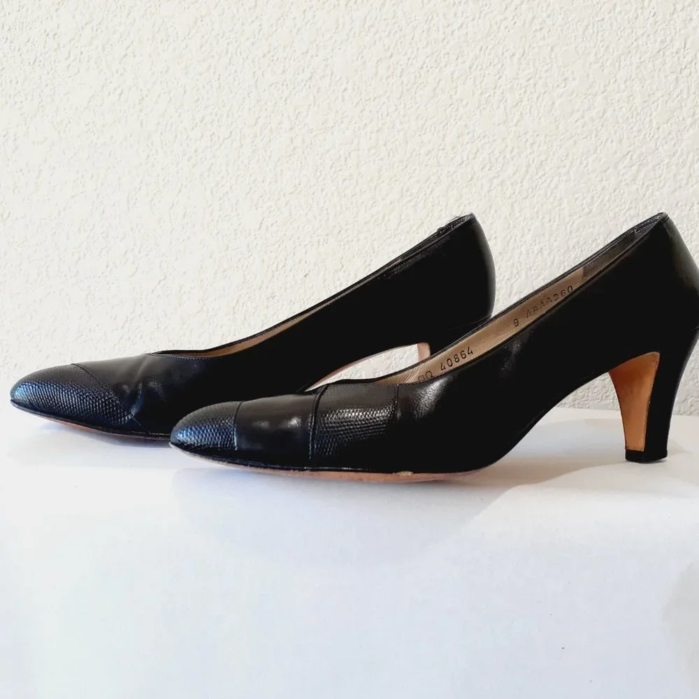 Salvatore Ferragamo black leather